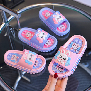 Summer Girls' Sandals and Slippers Princess Cartoon Indoor Non-slip Bathroom Bath Cute Soft Bottom Small and Medium-sized Children's Slippers