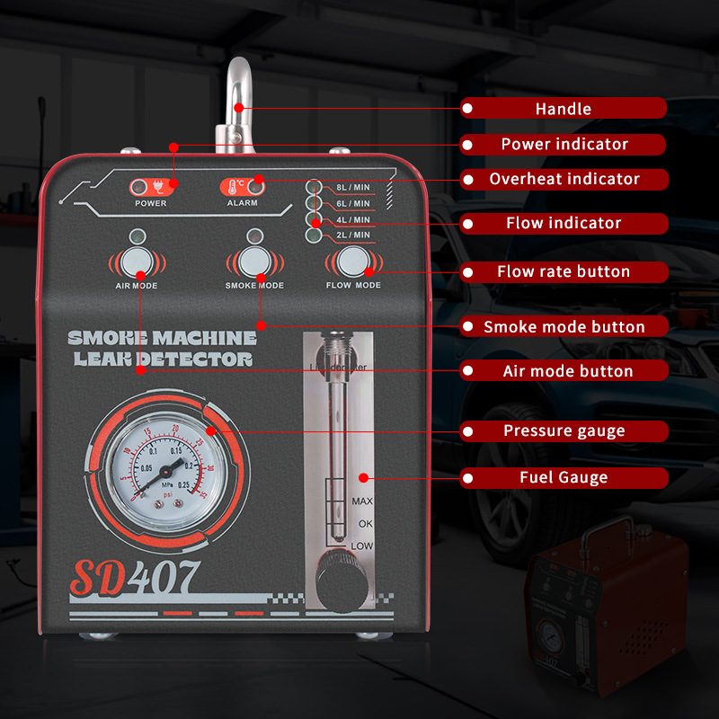 Detector de Fugas de Humo para Automóviles, Máquina de Humo para Detección de Fugas en el Sistema de Admisión y Escape del Motor