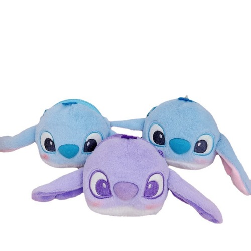 Japanese cute Stitch plush coin purse pendant headphone storage bag key chain pendant grab machine doll wholesale