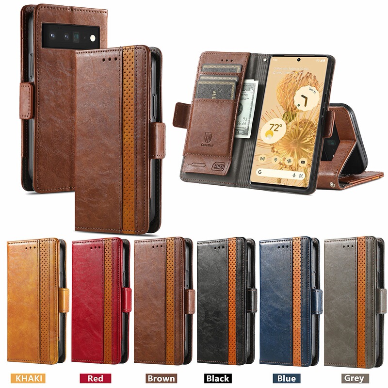 For Google Pixel 6 Flip Phone Leather Case 5A Business Leather Case for Google Pixel 6Pro Phone Case