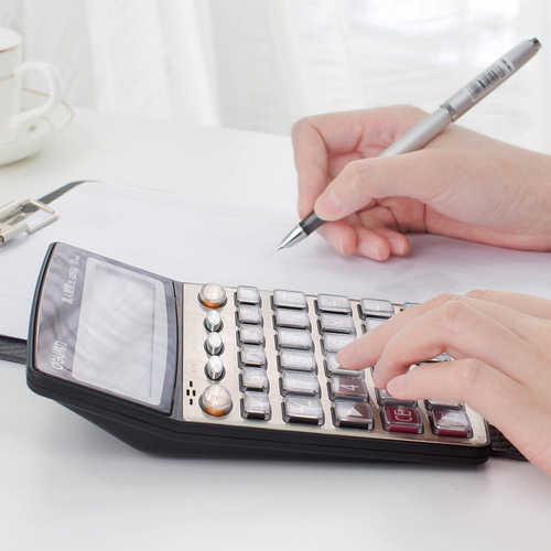 Deli Stationery 33560 Financial Voice Calculator Large Screen Date Alarm Crystal Button Calculator