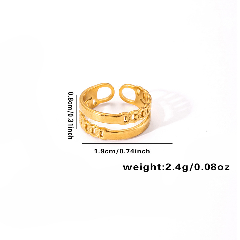 10g Weight Electroplated Gold Plating Process Golden Plated Plating Material Stone-Free Inlay Material Open Rings, Rings Classification 1 Piece Quantity Holiday, Daily Occasion 201 Stainless Steel Material Leaf, Heart Shape Pattern Women's Gender Lady Style Plating Craft Wholesale Jewelry Lady Leaf Heart Shape Floral Titanium Steel Plating Open Rings 29