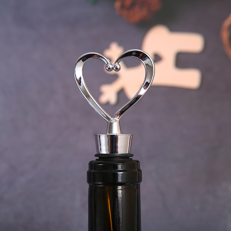 합금 실버 하트 모양의 와인 마개