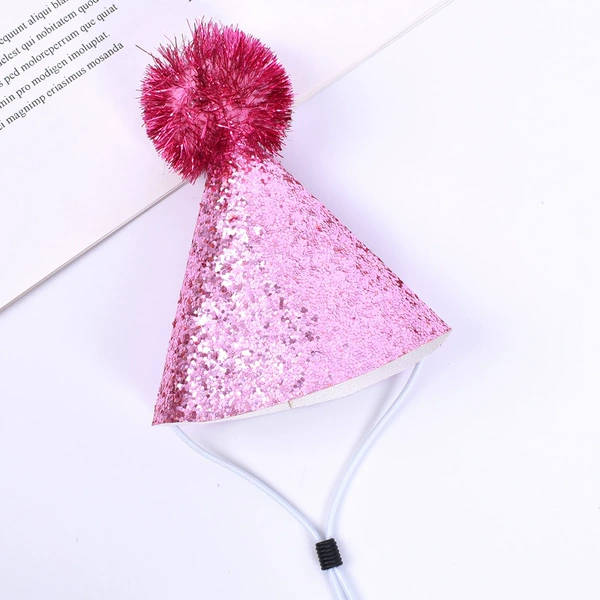 Encrypted glitter fur ball cap pink
