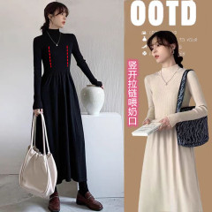 2025秋冬季哺乳衣外出辣妈款产后穿喂奶衣服毛衣哺乳连衣裙打底衫