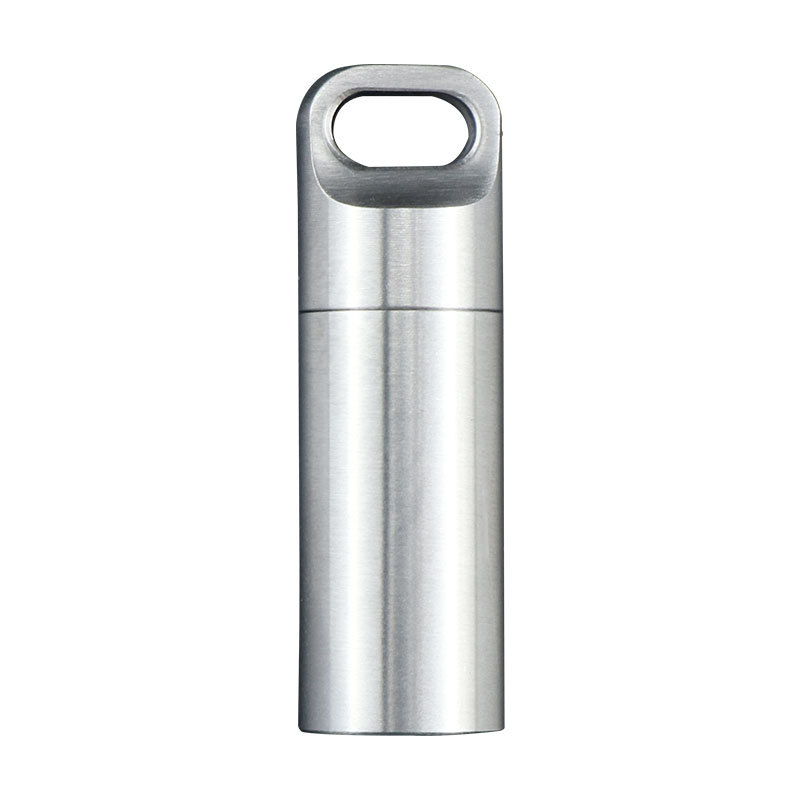 Mini caja de Medicina de metal de acero inoxidable botella de medicina portátil a prueba de humedad sellado impermeable almacén viaje sub-embalaje pequeña botella de medicina