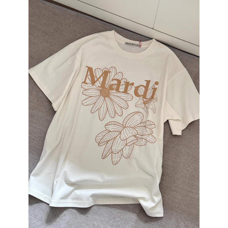 【カウンター品質】韓国マルディトレンドブランド半袖Tシャツリトルデイジードーマンプリントラウンドネックピュアコットンクロスボーダー|undefined