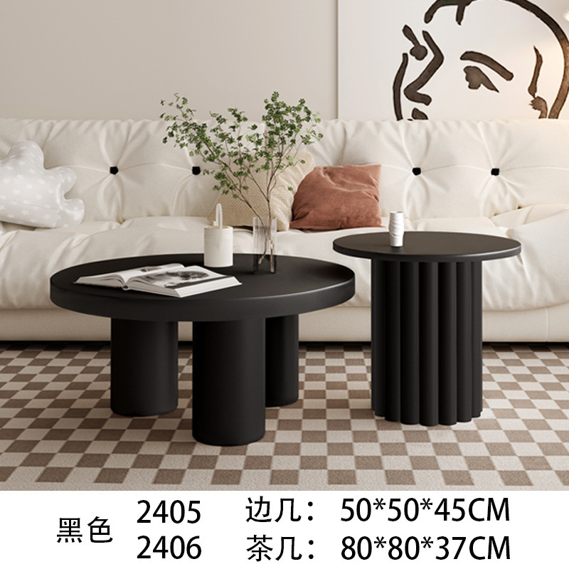 블랙 커피 테이블 + 블랙 사이드 테이블 조합