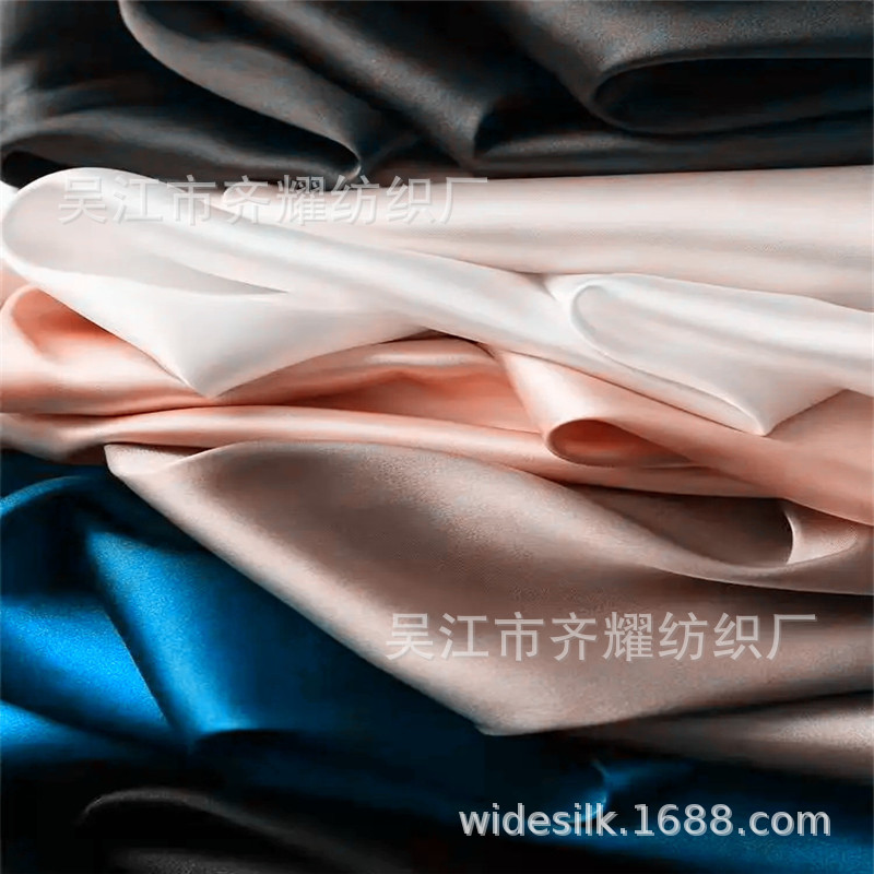 双面组织仿醋酸斜纹缎单面麻缎面手抓花涤纶仿醋酸面料