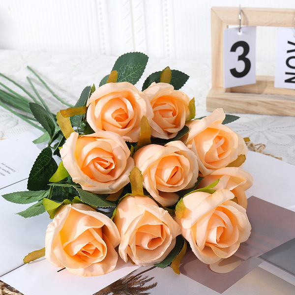 Simulation single rose living room dining table decoration…