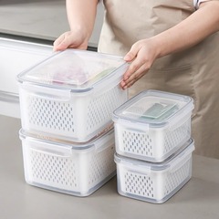 クロスボーダーtemu冷蔵冷凍保存箱密封冷蔵庫水切り果物食品級専用キッチンボックスは積み重ね可能です。