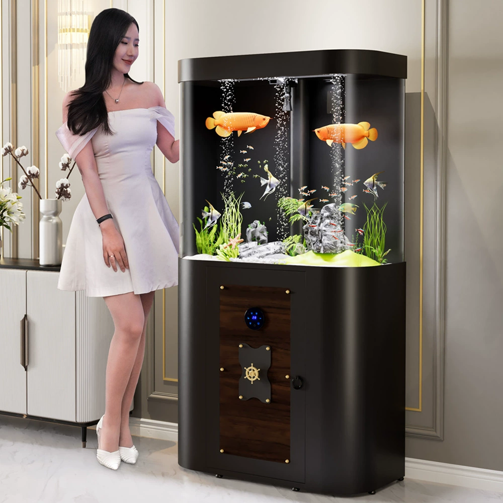 Популярный аквариум Yihualais, напольный аквариум для гостиной, средний аквариум для золотых рыбок, декоративный аквариум из акрила.