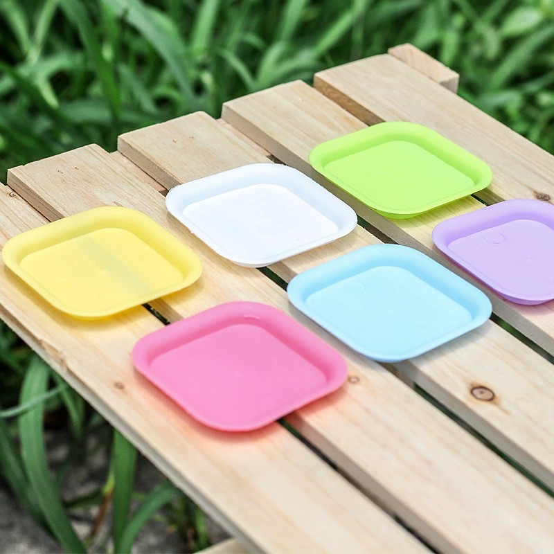 Оптовая Продажа с фабрики 7*8 подходящий лоток красочный мясистый маленький квадратный горшок цветочный горшок пластиковый нижний лоток