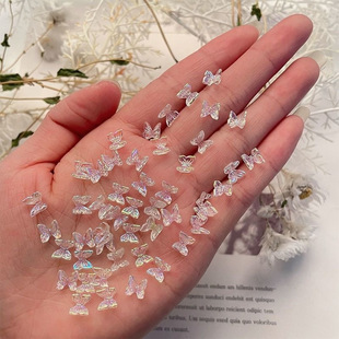 Nail resin butterfly jewelry wholesale net red burst three-dimensional aurora magic color ice through nail art supplies nail decoration
