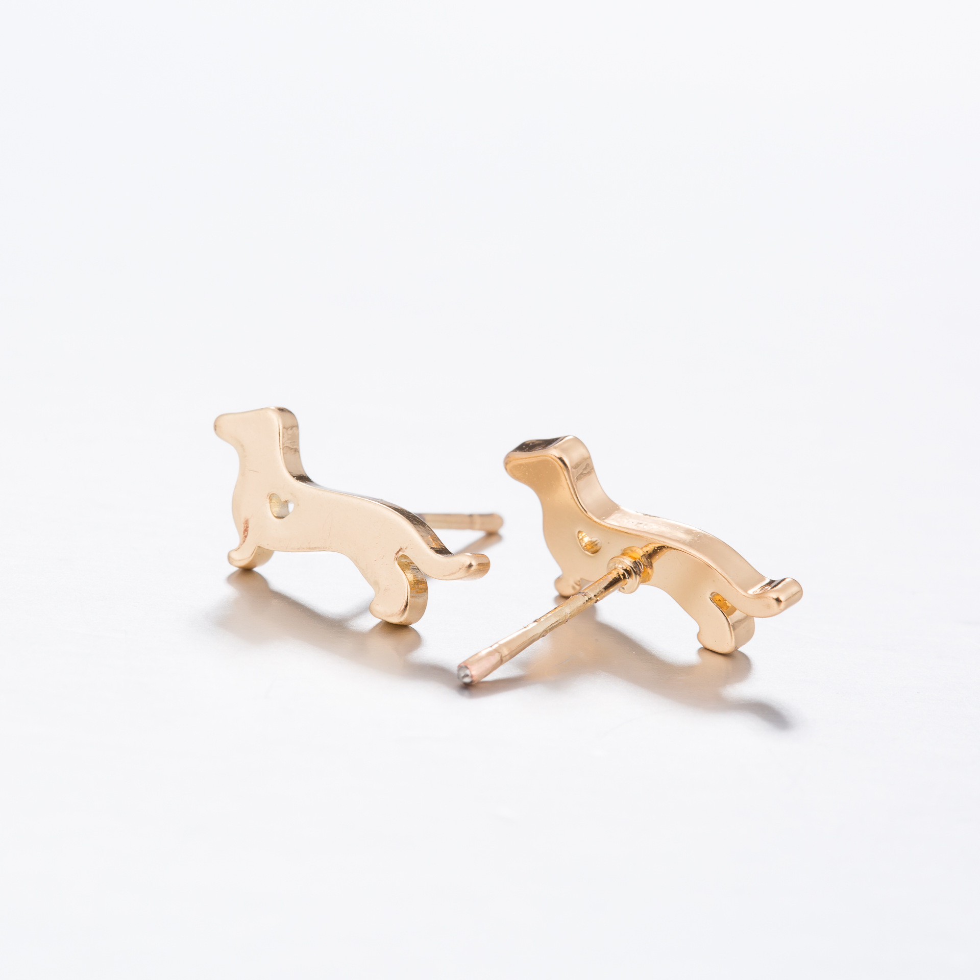 Fashion Dog Stainless Steel Earrings Ear Studs Plating No Inlaid Stainless Steel Earrings