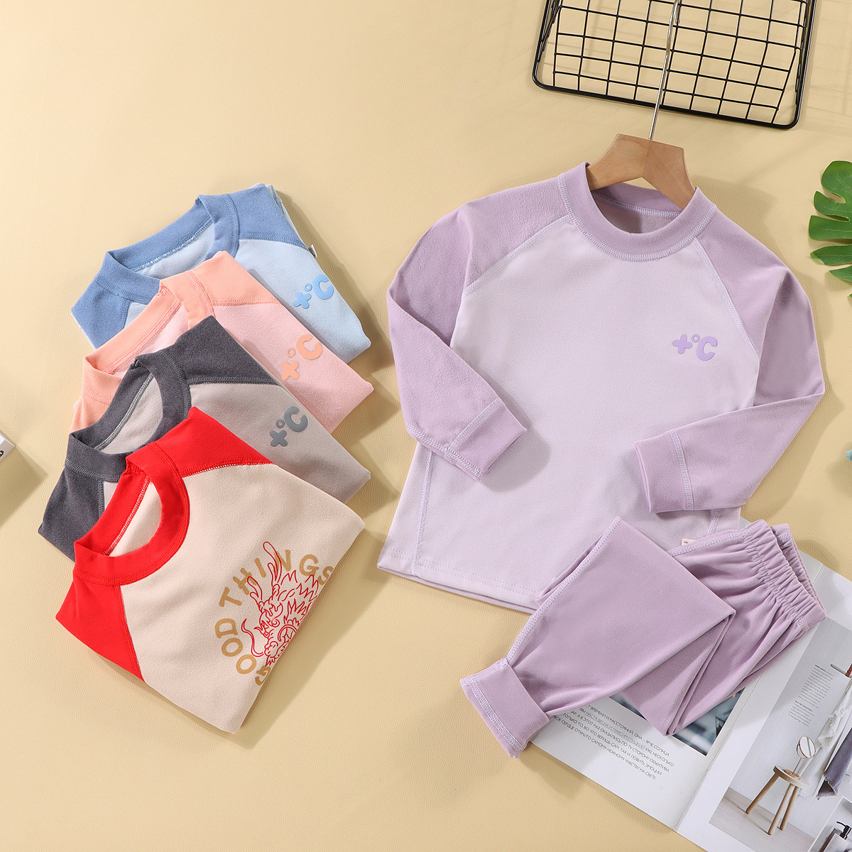 Pijamas infantiles ropa interior cálida bebé chaqueta de invierno pantalones de invierno ropa de hogar de mangas largas para niñas