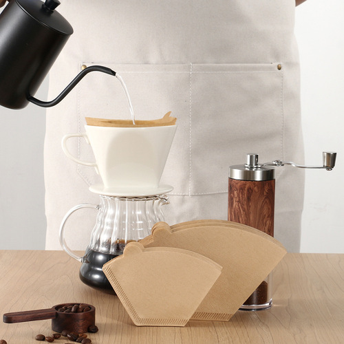 U102 coffee filter paper fan filter paper hand-brewed coffee filter paper drip coffee machine filter paper non-bleached 100 pieces