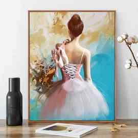 5RYdiy数字油画油彩画手绘客厅风景人物大幅填充填色装饰画芭蕾舞