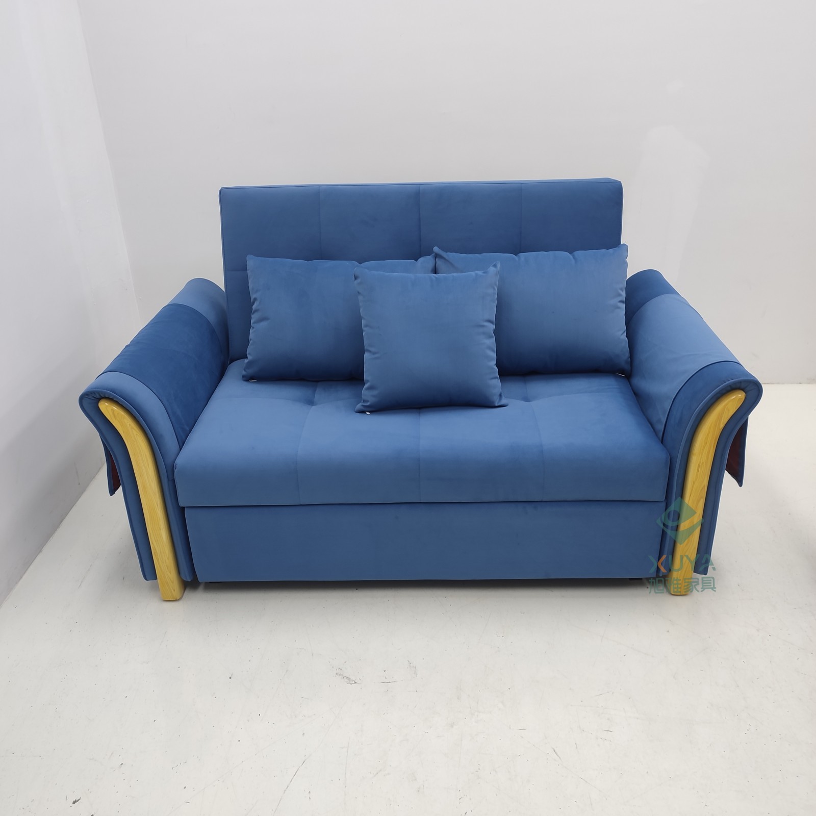Sofá cama multifuncional simple de pequeña casa con tela de sala de estar desmontable y lavable de esquina y sofá de almacenamiento de doble propósito