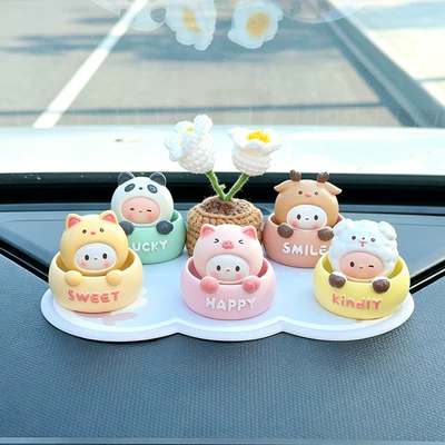 Car Ornaments, Cute Pet Car | Car ornaments - family-set-of-5-plush-lily-of-the-valley-blue-flower-cushion-with-glue