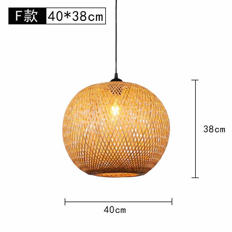 Lámpara de araña tejida de bambú Restaurante chino Lámpara de salón de té de linterna de bambú Restaurante japonés Sombrero de paja Lámpara de araña tejida de ratán B & B