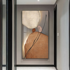 石來運轉玄關裝飾畫現代輕奢入戶門口玄幻掛畫抽象招財寓意好壁畫