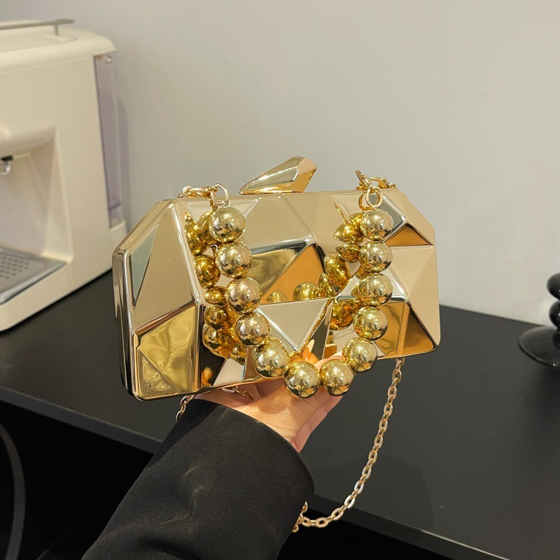 Nicho de diseño de bolso de verano 2025 nueva moda personalidad acrílico bolso de hombro cadena de cuentas bolso de mujer