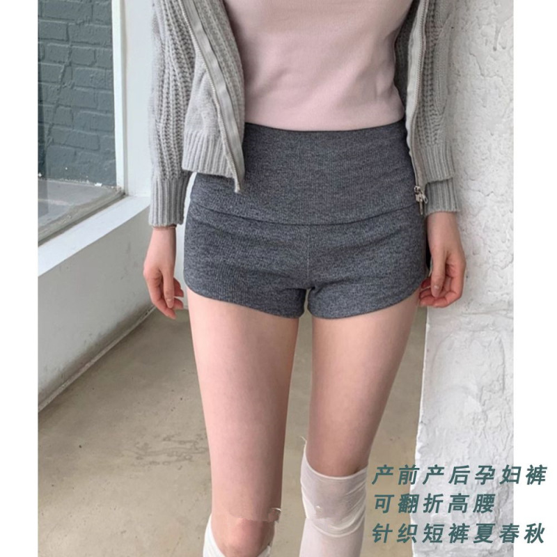 孕妇短裤2025夏季新款外穿针织无调节带打底裤薄款托腹三分孕妇裤|undefined