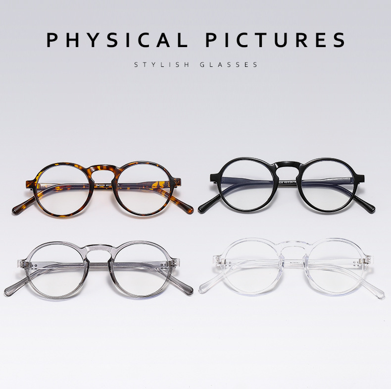 Retro Artistic Style Plain Glasses Women's Optical Glasses Round Frame College Style Plain Glasses Trendy Fashion Glasses Wholesale display picture 2