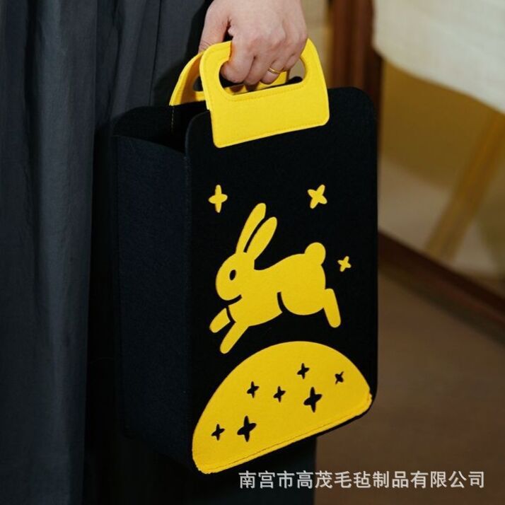 新款毛毡中秋礼品袋伴手礼小红书同款礼品袋回礼购物包广告收纳袋|undefined
