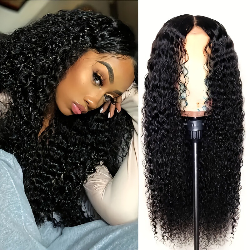 26inch Theme Party Wedding Date Party Gradient Middle Part Curly Wig Natural Realistic Breathable Wig