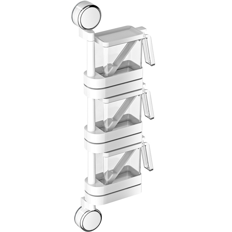 Caja de condimento ventosa colgada en la pared cocina doméstica de alto valor de sal caja de almacenamiento de condimentos 2024 nuevo condimentador