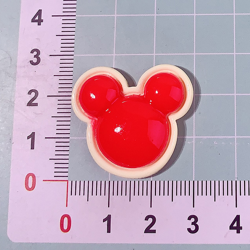 Nuevo dibujo animado trazado pequeño Mickey diy accesorios de resina tocado clips de cabello crema goma botones de zapatos materiales hechos a mano al por mayor