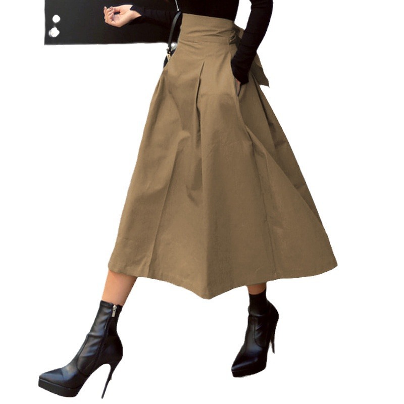 Women's Clothing A line skirt umbrella skirt super hot bow big swing skirt slim waist long_voghion.com