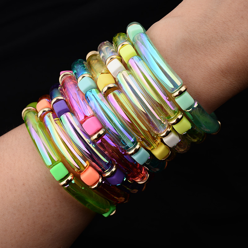 1 Piece Novelty Colorful Arylic Plating Women's Bangle display picture 1