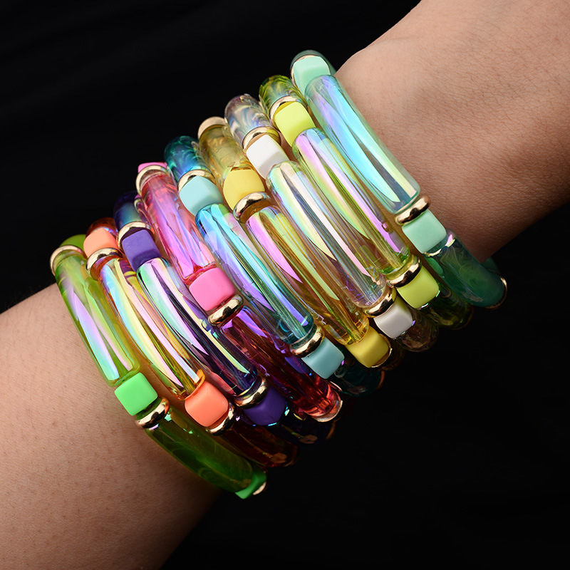 Bracelets Tube Résine 1 Pièce Nouveauté Coloré Arylique Placage Femmes Bracelet display picture 1