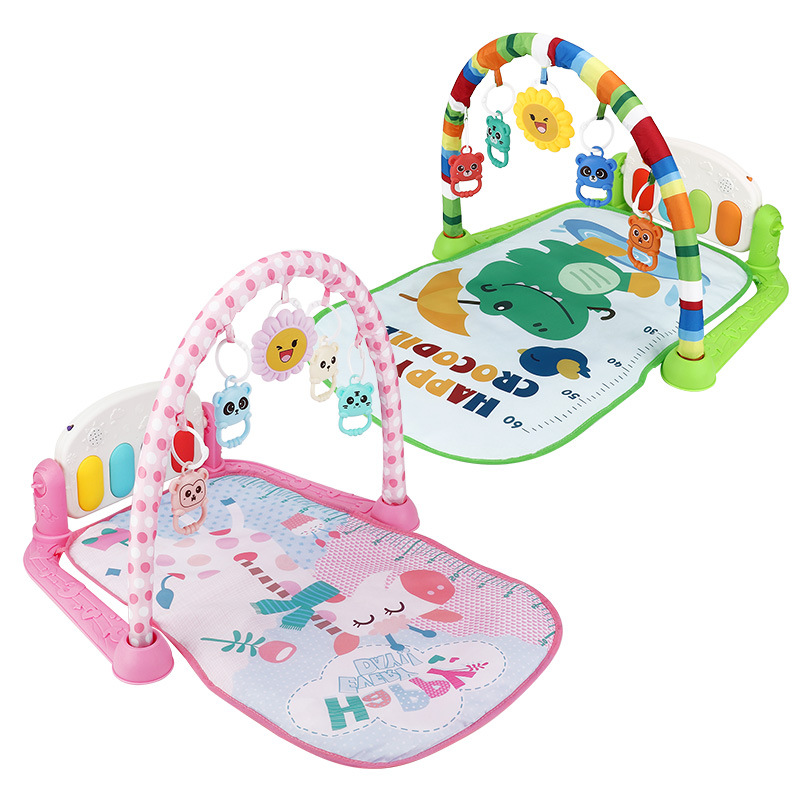 Ventas transfronterizas de pedal para bebés juguetes multifuncionales para bebés gimnasio piano recién nacido almohadilla de arrastre