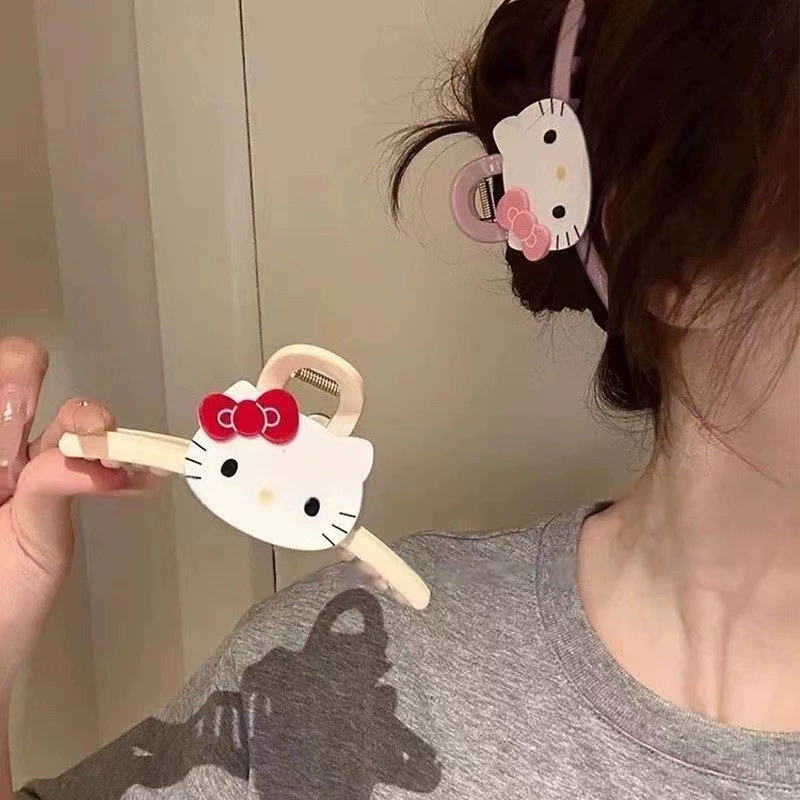 Пин-краб Hello Kitty, милый краб, акула, зажим для волос, новая коллекция, стиль высокого качества