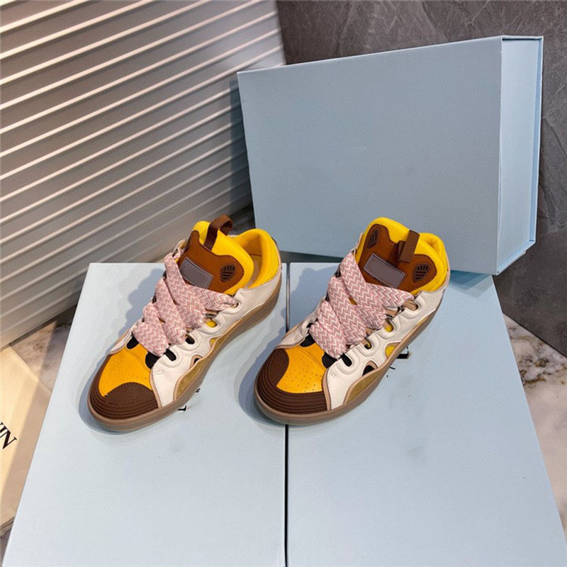 Langfan Splash-tinta zapatos de pan de tinta gruesa a juego de color alemán zapatos de entrenamiento par zapatos blancos de los hombres y las mujeres zapatos de skate para correr