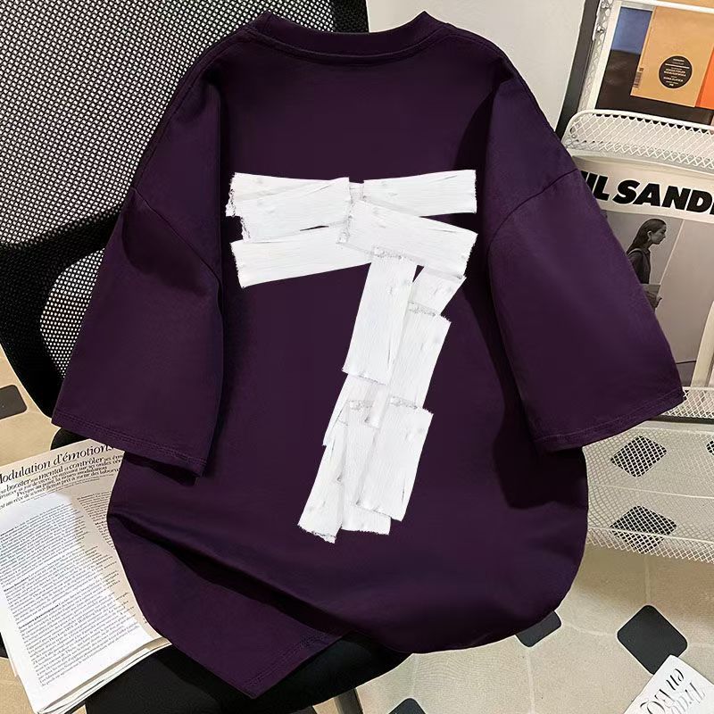 法式情侣装爱心短袖t恤2025新款夏季潮流网红超火上衣服男女同款T