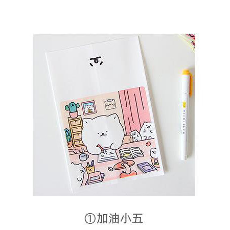Flor de papel de tinta bolsa de almacenamiento de dibujos animados japonés pequeño cinco perro blanco oso mini bolsa de papel accesorios de decoración