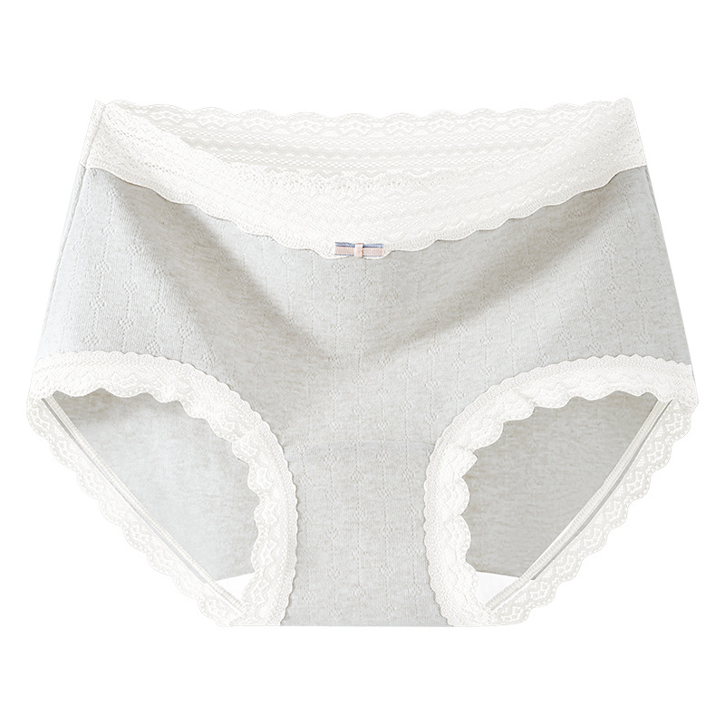Un tipo de ropa interior de algodón de color de contraste de encaje de algodón para bebés entrepierna de algodón 10A entrepierna antibacteriana transpirable calzoncillos de mujer