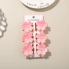 #4 Gradient pink [6-piece set with card] 4cm white dot splash ink five-petal flower style
