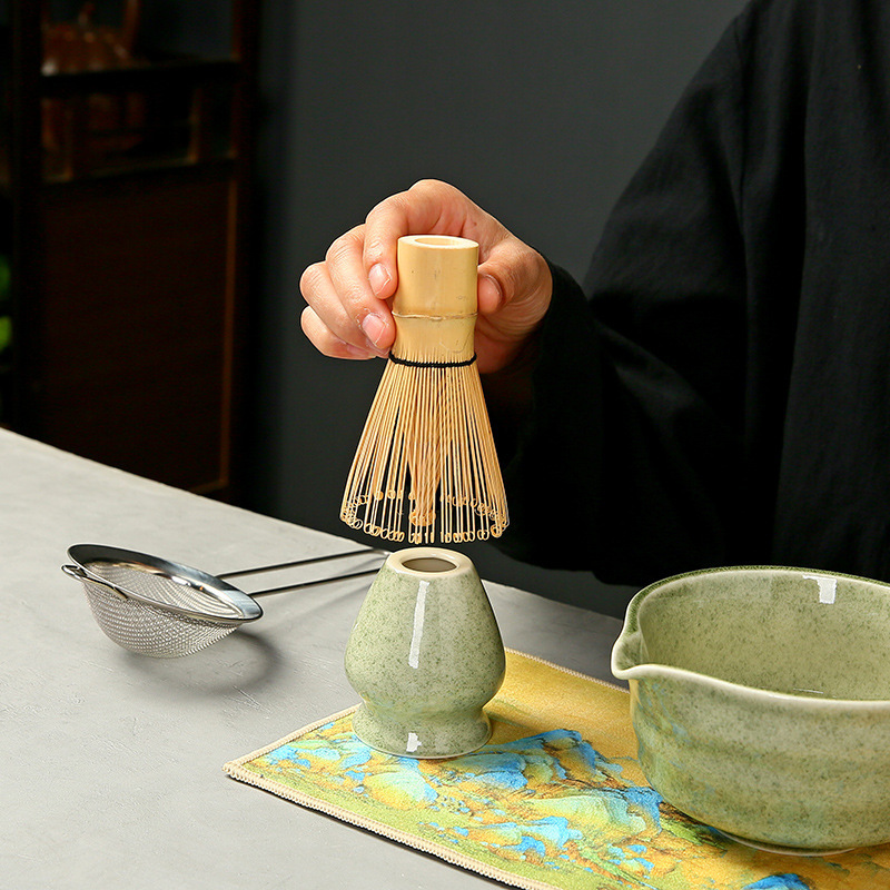 抹茶茶碗日本式抹茶宋代点茶道具陶磁器茶碗カップミキサー抹茶ブラシ茶コップセット|undefined