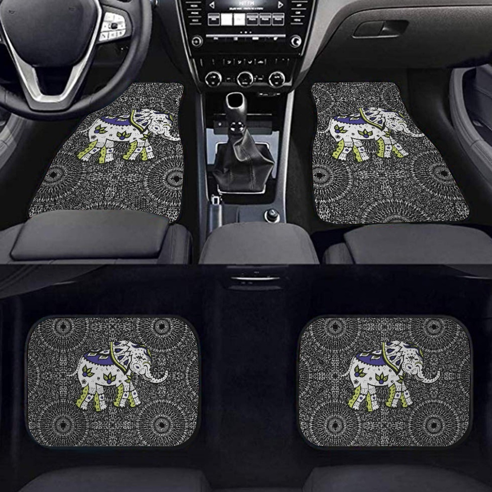 Cross-Border Temu Hot-Selling Jit Bohemian Retro Ethnic Style Car Floor Mats Four-Piece Set Wear-Resistant Wholesale Non-Slip