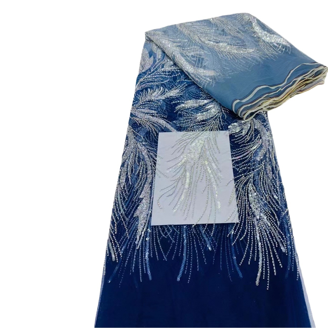 Tela de encaje francés con cuentas y rayas rectas a la moda, en stock, para vestidos de novia con bordado de encaje francés. image 1