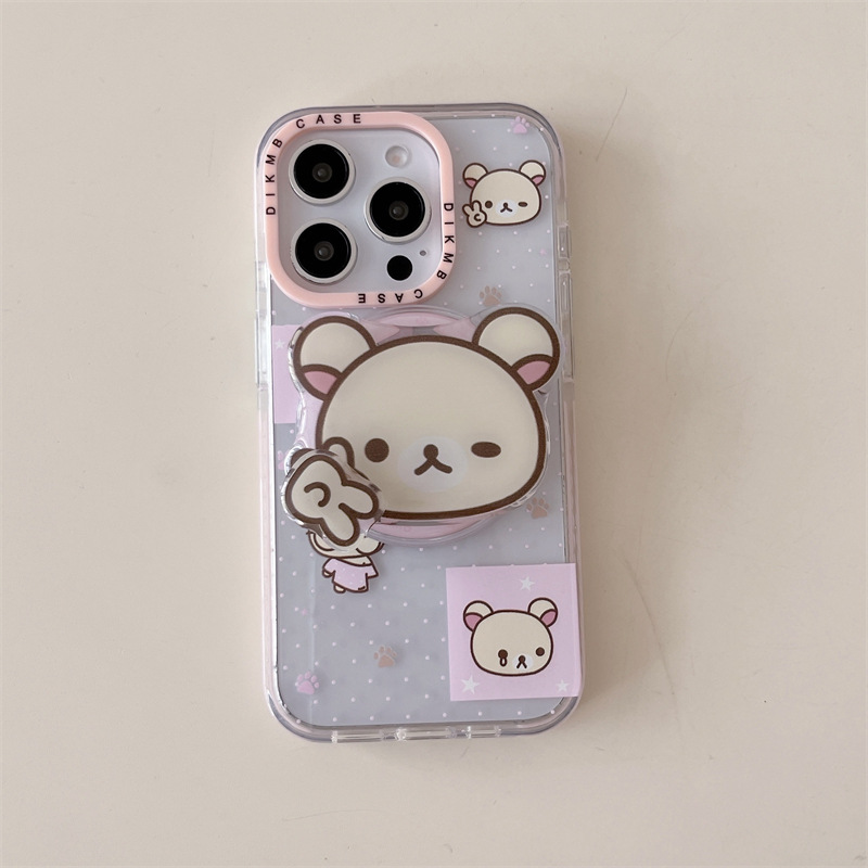 Corazón de niña lindo oso de dibujos animados para iPhone 16Pro funda para teléfono móvil 15ProMax nicho 14/13 femenino 16