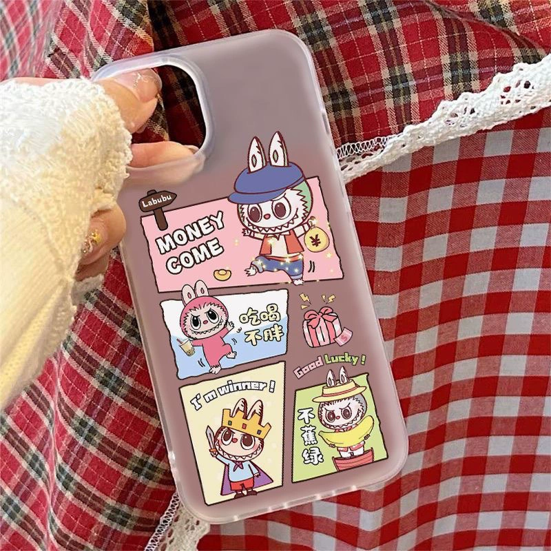 Совместимый матовый карикатурный чехол для телефона, 14promax, 15plus