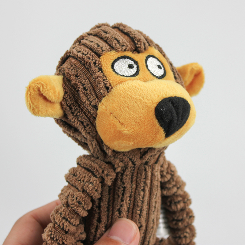 Mascota de juguete de peluche de tres colores anillo de goma de peluche mono hipopótamo Oso de juguete para mascotas