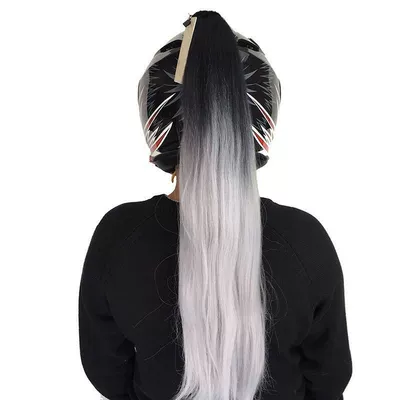Motorcycle Helmet Decoration Ponytail Motosiklet dəbilqələri - black-and-gray-gradient-color